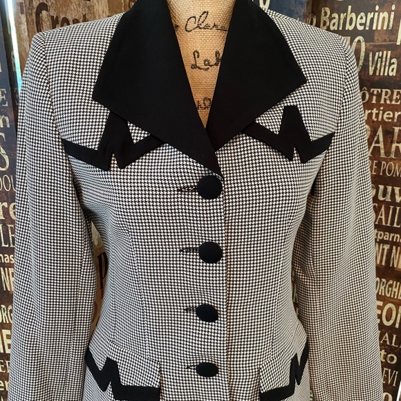 ABS Black & White Check Stylish Blazer - Picture 5 of 11